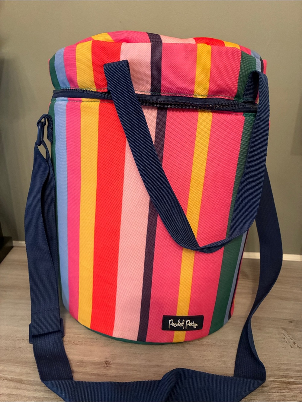 Packed Party Multicolor Striped Insulated Cooler